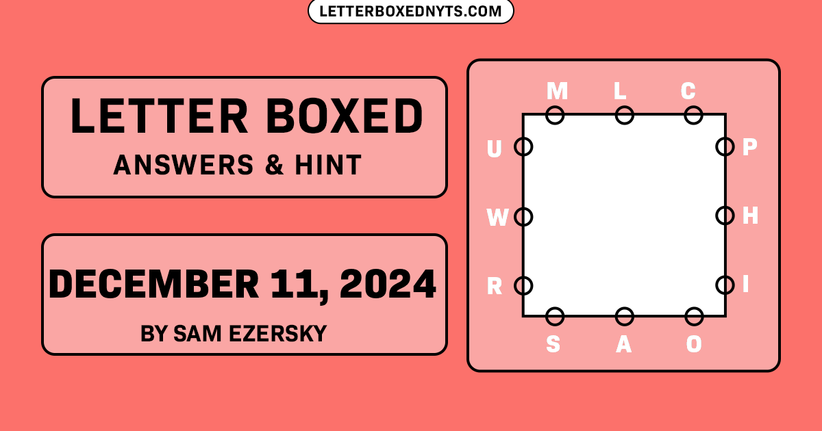 Letter Boxed December 11, 2024 Image