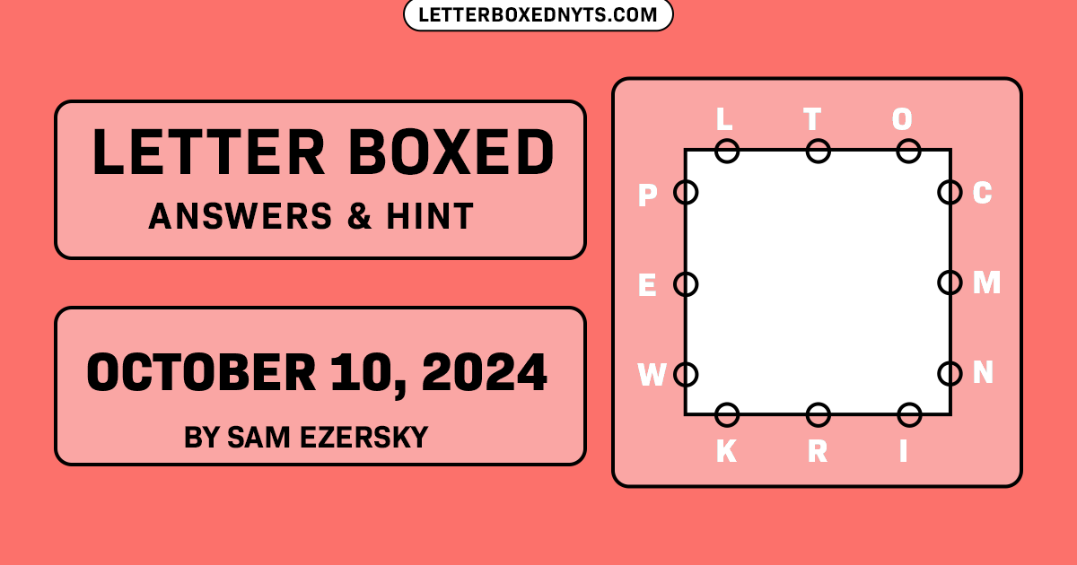 Letter Boxed October 10, 2024 Image