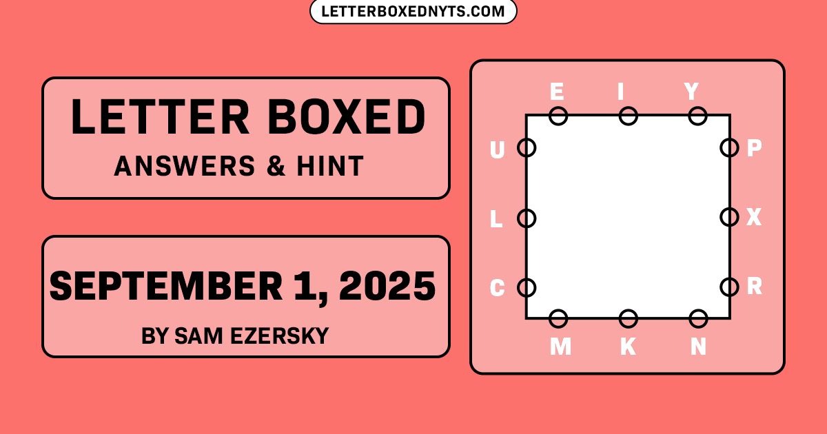 Letter Boxed September 1, 2025 Image