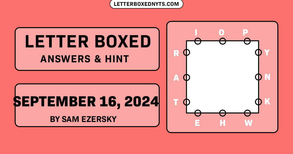 Letter Boxed September 16, 2024 Image