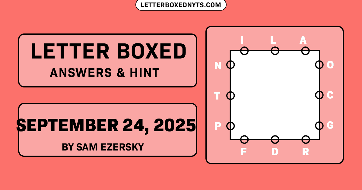 Letter Boxed September 24, 2025 Image