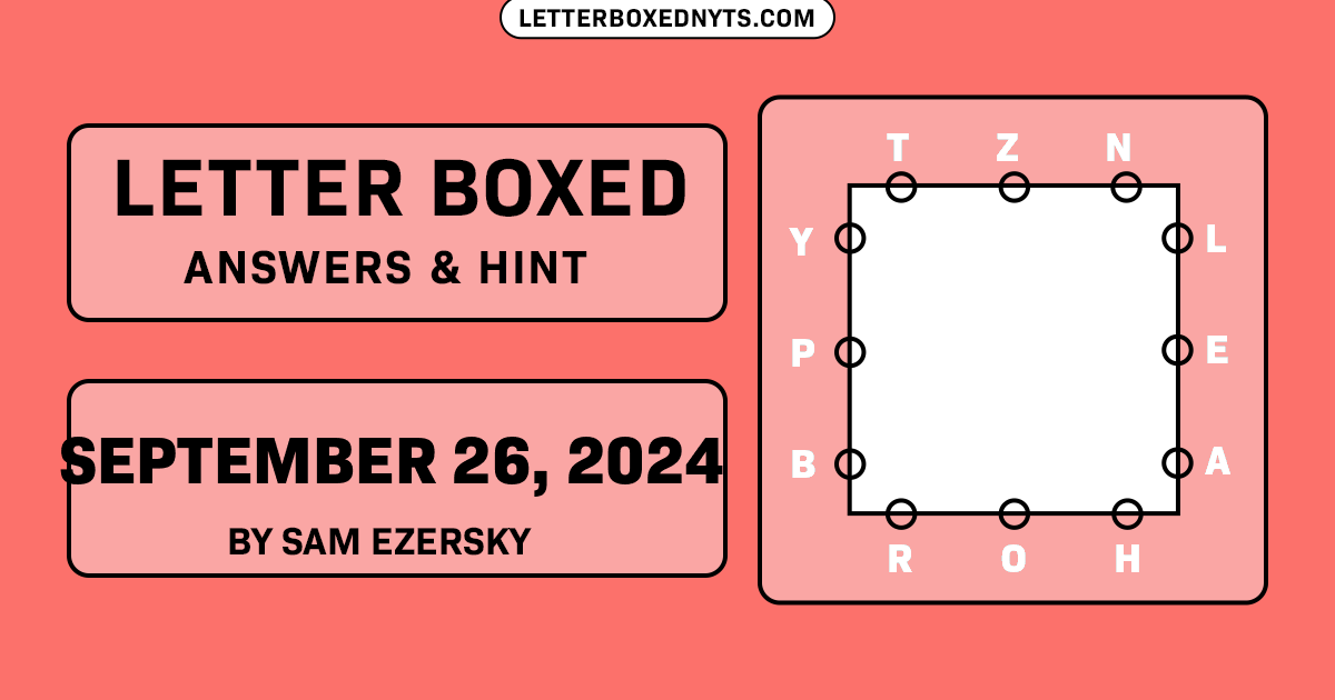 Letter Boxed September 26, 2024 Image