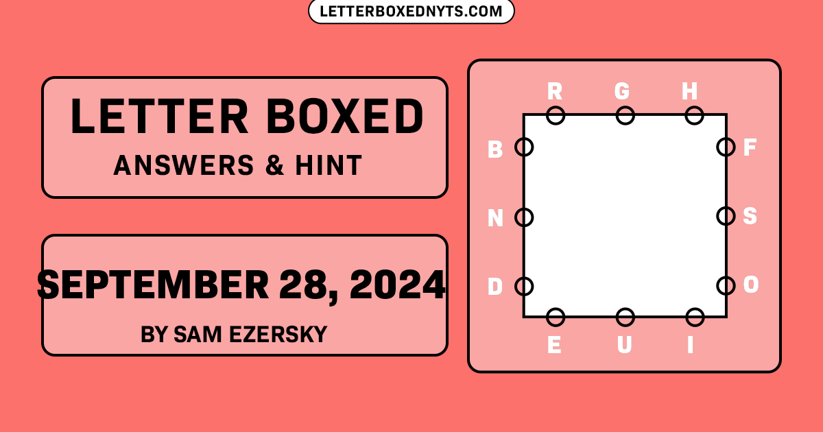 Letter Boxed September 28, 2024 Image