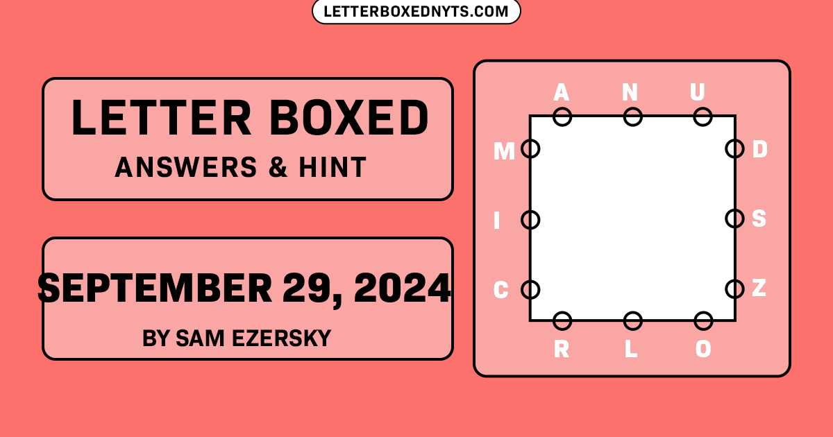 Letter Boxed September 29, 2024 Image