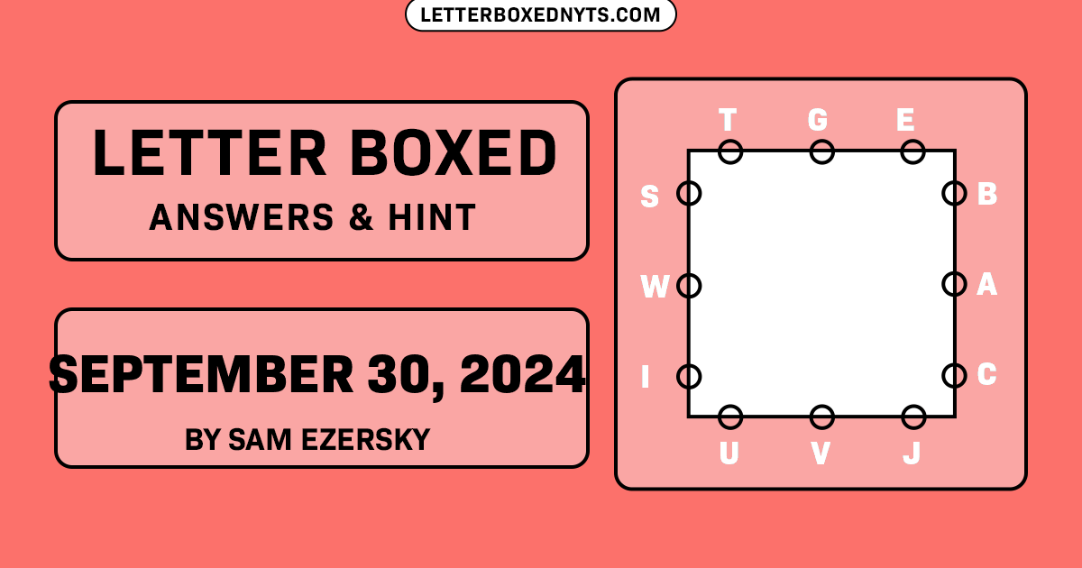 Letter Boxed September 30, 2024 Image